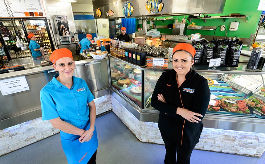 The friendly staff at Grunske's by the River The friendly staff at Grunske's by the River
