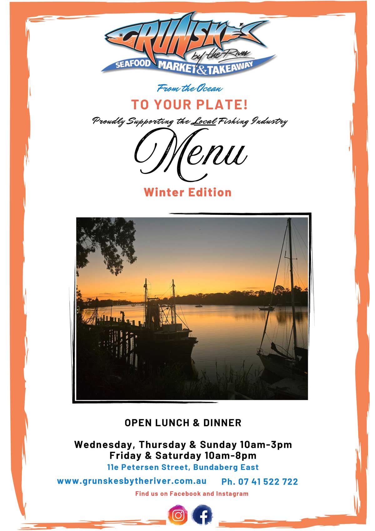 Grunskes by the River - Bundaberg - Winter Menu 2025